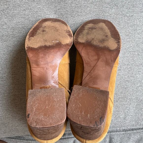 Madewell Chelsea Boot Lather Brown Tan Suede Block Heel Women’s Sz 8.5 - Picture 11 of 12